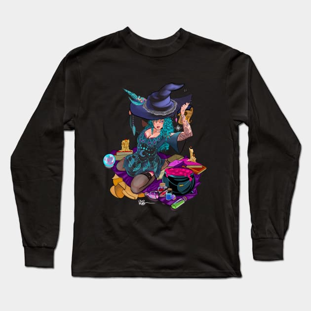 Flirty Witch (Nat's 20 Charm Potions) Long Sleeve T-Shirt by Londons_Studio